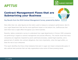 Contract Management Flaws that are Submarining your Business SURVEY REPORT