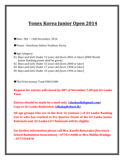 Yonex Korea Junior Open 2014