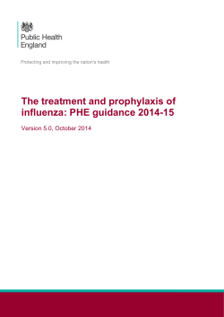 The treatment and prophylaxis of influenza: PHE guidance 2014-15
