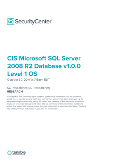 CIS Microsoft SQL Server 2008 R2 Database v1.0.0 Level 1 OS