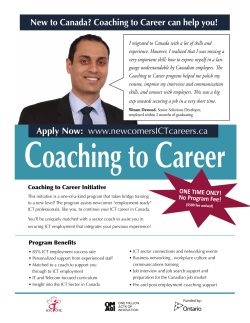 New to Canada? Coaching to Career can help you!