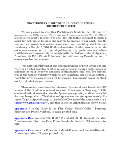 We  are  pleased  to  offer ... Appeals for the Fifth Circuit. The Guide can be accessed...