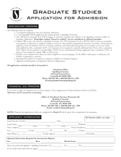 Graduate Studies Application for Admission application process