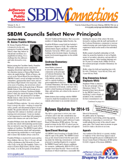 SBDM Councils Select New Principals Jefferson County Public