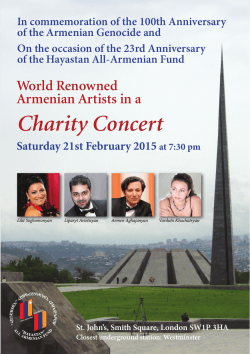 In commemoration of the 100th Anniversary of the Armenian Genocide and