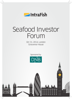 Seafood Investor Forum Oct 31, 2014, London Grosvenor House