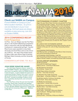 NAMA 2014 Student Check out NAMA on Campus