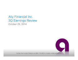 Ally Financial Inc. 3Q Earnings Review October 29, 2014