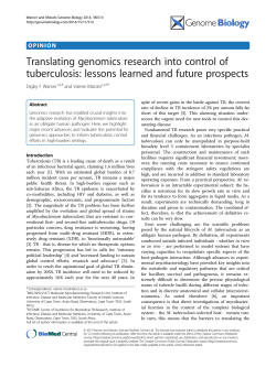 Translating genomics research into control of Digby F Warner