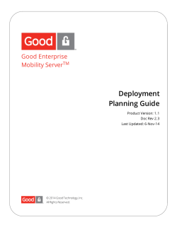 Deployment Planning Guide Good Enterprise Mobility Server