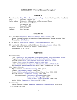 CURRICULUM VITAE of Giovanni Parmigiani CONTACT