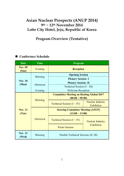 Asian Nuclear Prospects (ANUP 2014) 9 ~ 12 November 2014