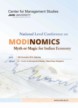 MODI NOMICS National Level Conference on Myth or Magic for Indian Economy