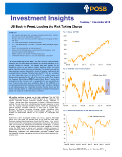 Investment Insights US Back in Front, Leading the Risk Taking Charge  