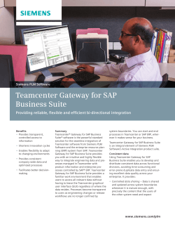 Teamcenter Gateway for SAP Business Suite Siemens PLM Software