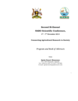 Second Bi-Ennual NARO Scientific Conference, Connecting Agricultural Research to Society