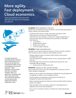 More agility. Fast deployment. Cloud economics.