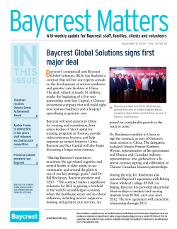 B Baycrest Global Solutions signs first major deal