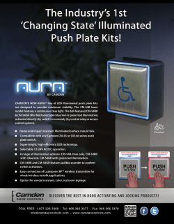 CAMDEN’S NEW AURA™ line of LED illuminated push plate kits