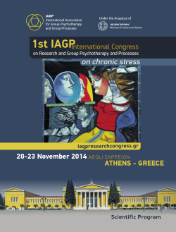1st IAGP on chronic stress International Congress 20-23 November 2014