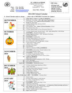 SEPTEMBER 2014  2014-2015 School Calendar