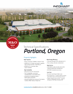Portland, Oregon Technical Specifications Property Highlights