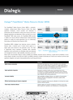 Dialogic PowerMedia Media Resource Broker (MRB) Datasheet
