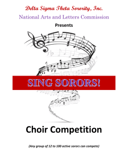 Choir Competition Delta Sigma Theta Sorority, Inc. National Arts and Letters Commission