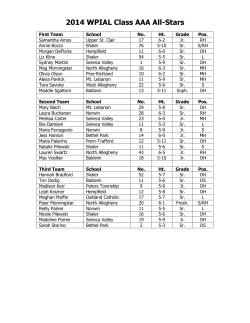 2014 WPIAL Class AAA All-Stars