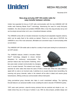 MEDIA RELEASE  New plug and play UHF CB mobile radio for