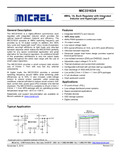 MIC33163/4 General Description Features 4MHz, 1A, Buck Regulator with Integrated
