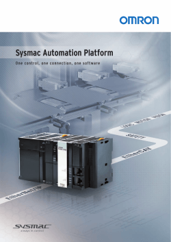 Sysmac Automation Platform One control, one connection, one sof tware