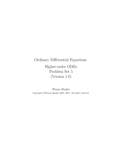 Ordinary Differential Equations Higher-order ODEs Problem Set 5 (Version 1.0)