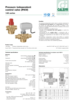 CALEFFI Pressure independent control valve (PICV) 145 series