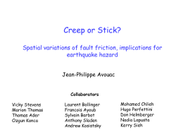 Creep or Stick?  Spatial variations of fault friction, implications for Jean-Philippe Avouac
