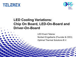 LED Cooling Variations: Chip On Board, LED-On-Board and Driver-On-Board LED Event Telerex