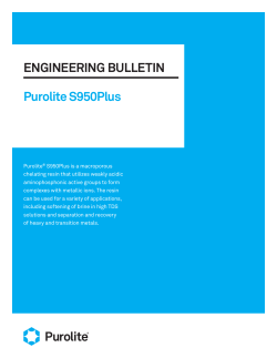 ENGINEERING BULLETIN  Purolite S950Plus