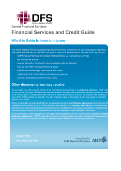 Financial Services and Credit Guide Darwin Financial Services