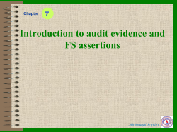 Introduction to audit evidence and FS assertions 7 Chapter