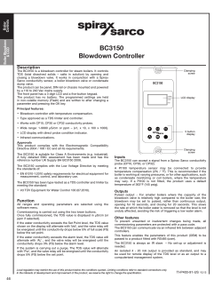BC3150 Blowdown Controller Description Boiler Controls