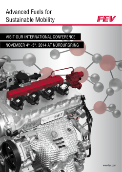 Advanced Fuels for Sustainable Mobility VISIT OUR INTERNATIONAL CONFERENCE NOVEMBER 4