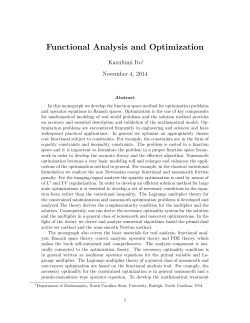 Functional Analysis and Optimization Kazufumi Ito November 4, 2014