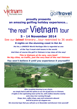 Vietnam “the real” tour 5 - 14 November 2014