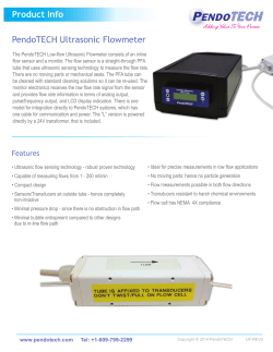 Product Info PendoTECH Ultrasonic Flowmeter