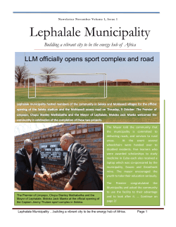 Lephalale Municipality LLM officially opens sport complex and road