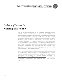 Nursing (RN to BSN) Bachelor of Science in