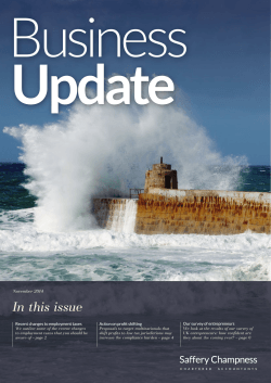 Business Update In this issue November 2014