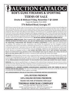 TERMS OF SALE BOB&rsquo;S GUNS FIREARMS &amp; SPORTING