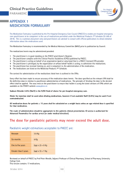 Clinical Practice Guidelines APPENDIX 1 MEDICATION FORMULARY