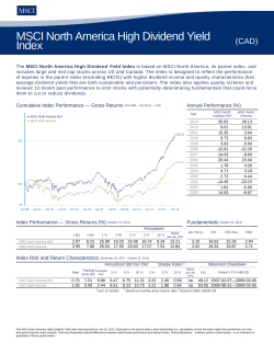 MSCI North America High Dividend Yield Index (CAD)